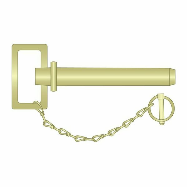 Heritage Hitch Pin, Sq. Handle, 1/2"x4-1/4", Chain HPL-0500-4250S